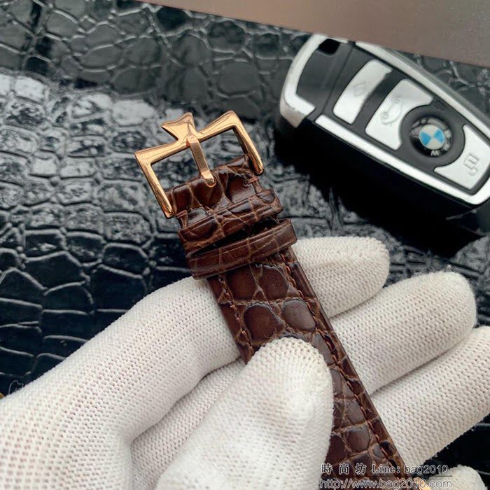 江詩丹頓 Vacheron Constantin 傳承系列 經典大三針 自動機械 小牛皮錶帶 精選男士腕表  wssb3854